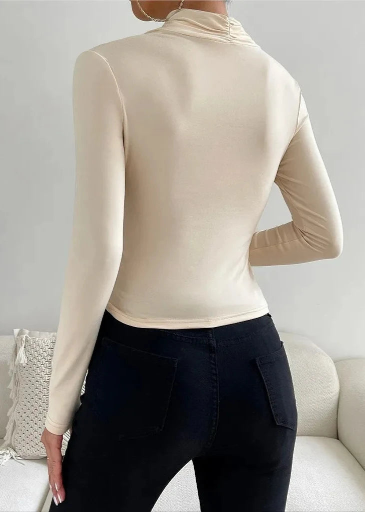 Chic Pleated Long Sleeve Top