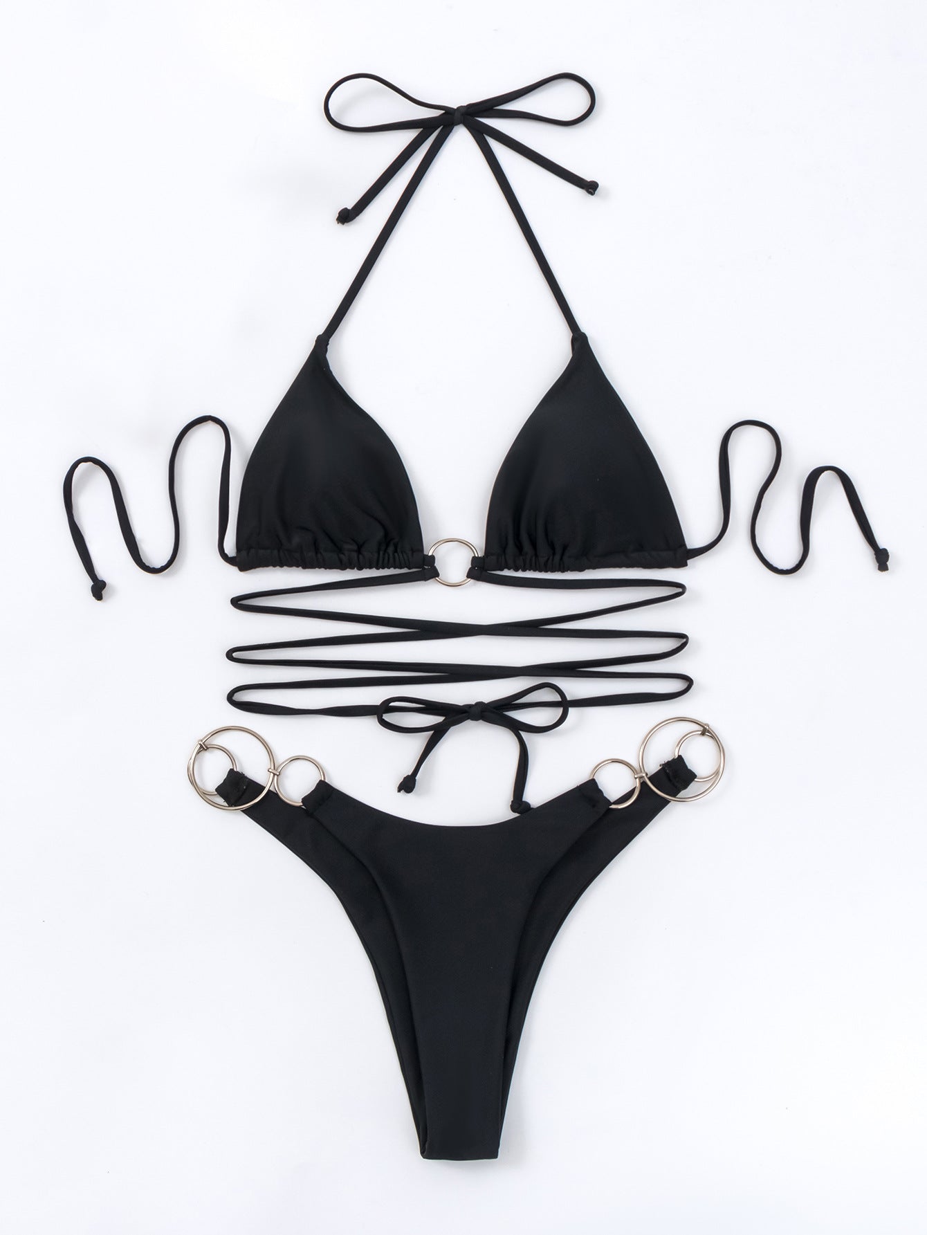 Maillot de bain une pièce strappy élégance noire