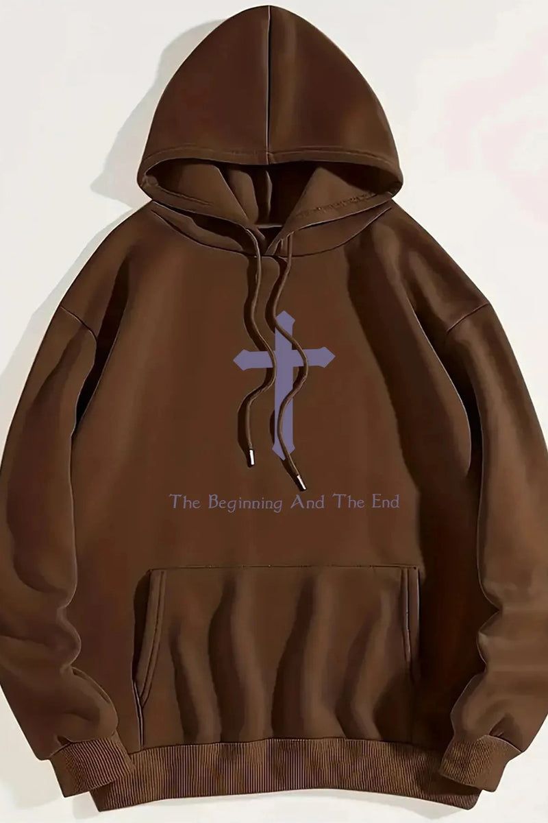 Faith-Inspired Women's Hooded Sweatshirt - "The Beginning and The End"