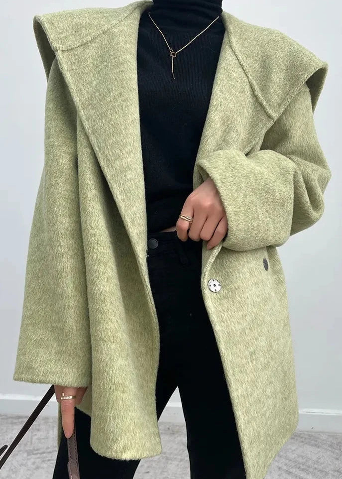 Alpaca Wool Blend Belted Coat