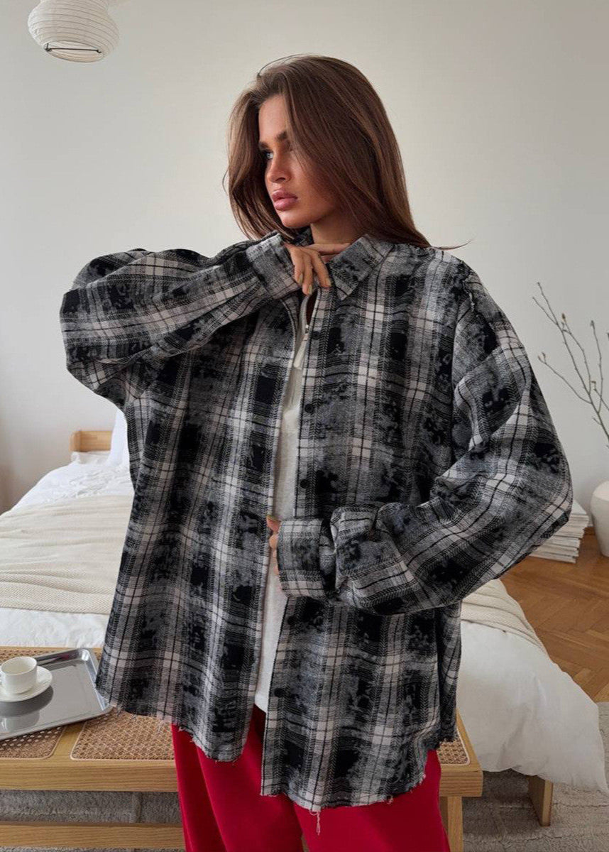 Rylan - Oversized Plaid Button Down Shirt