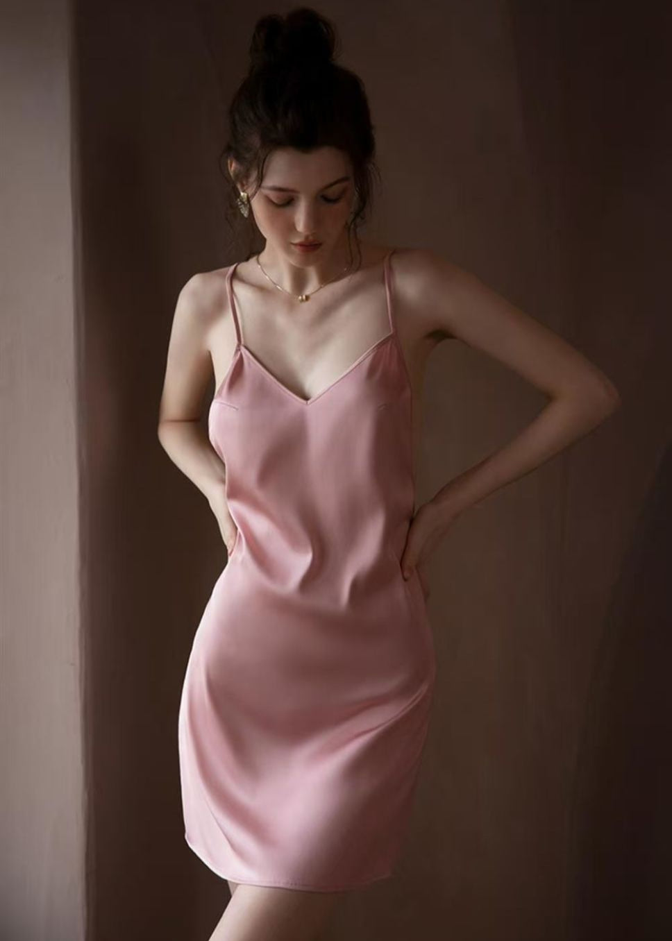 Blush Muse - Satin Backless Slip Dress
