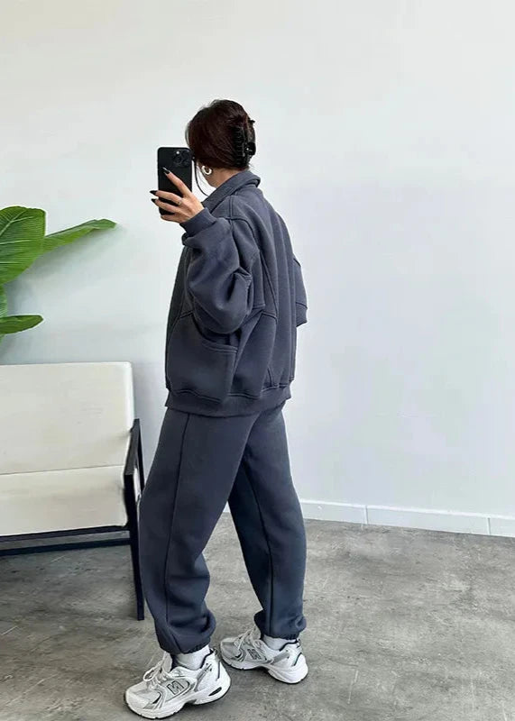 Oversized Zip-Up Hoodie and Jogger Set