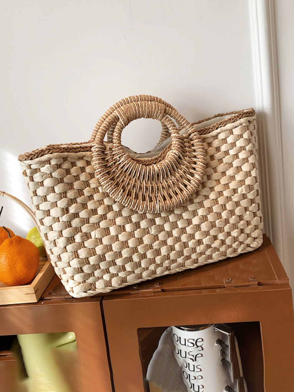 Coastal-Chic Woven Tote - VibeSoothe