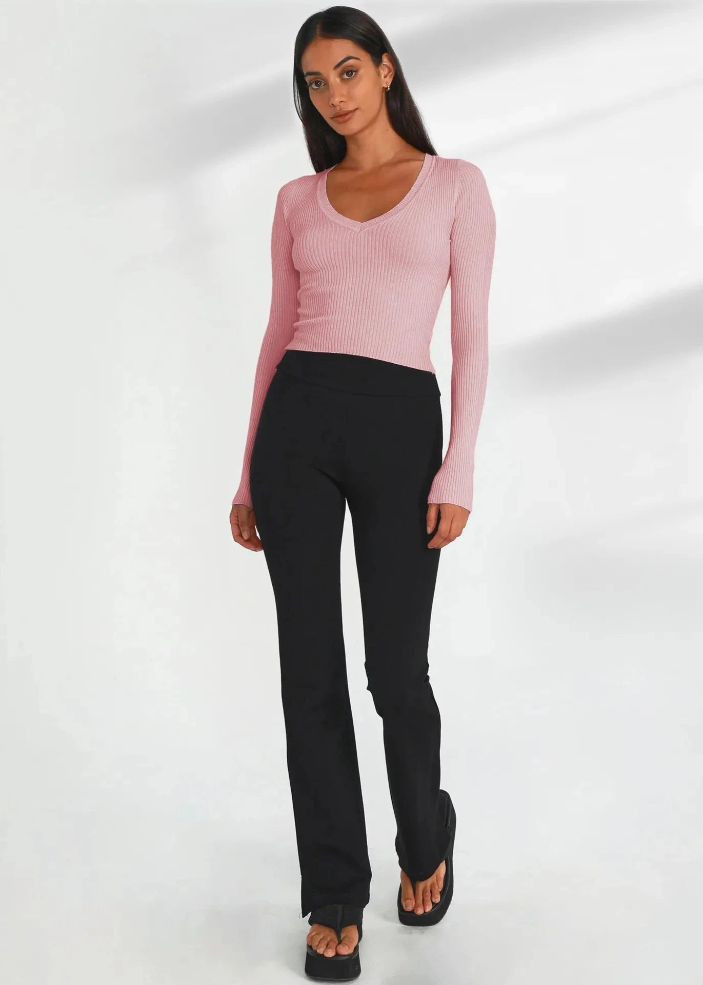 Cozy Ribbed Long-Sleeved Knit Top