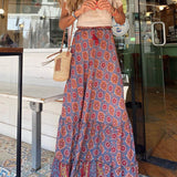 Boho Blossom - Floral Print Tassel Maxi Skirt - VibeSoothe