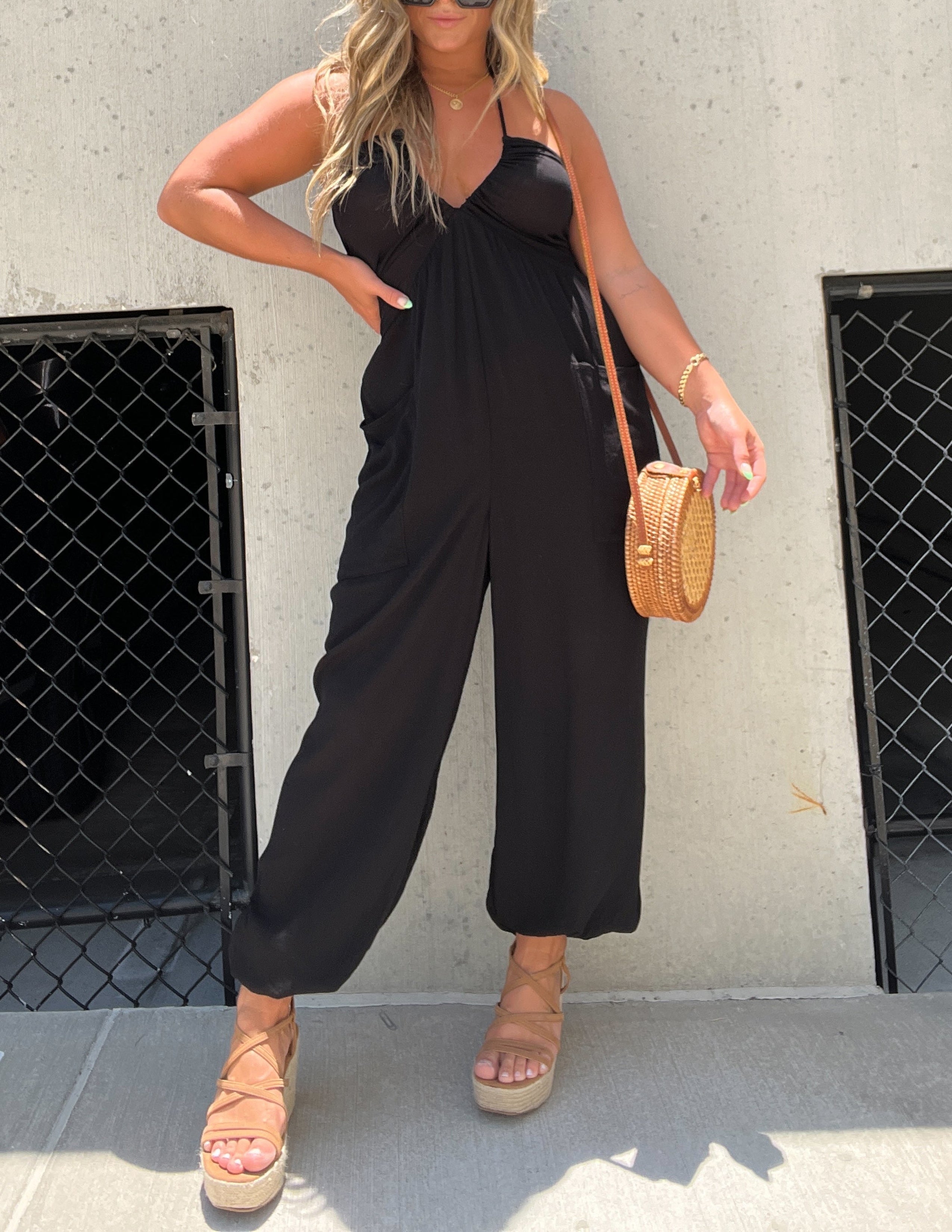 Callie - Elegant Black Jumpsuit - VibeSoothe