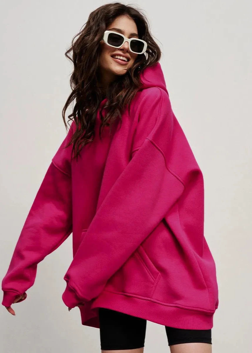 Gezellige oversized hoodie - Boyfriend-stijl met polarfleece