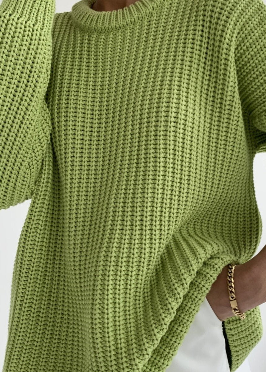 Vibrant Round Neck Oversized Sweater