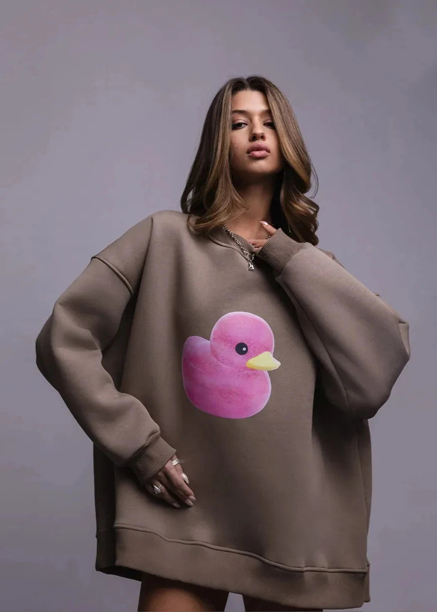 Playful Duck Graphic Sweatshirt