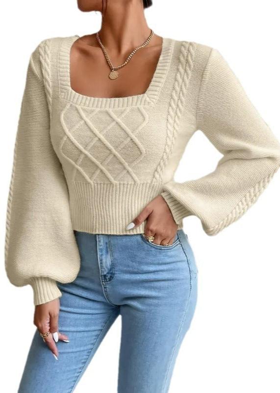 Elegant Square Neck Sweater