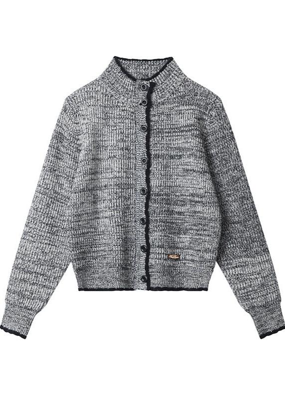 Cardigan boutonné rétro - Tricot classique d'automne