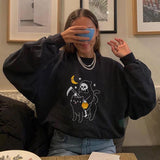 Female Halloween Printed Crew Neck Sweatshirt - VibeSoothe