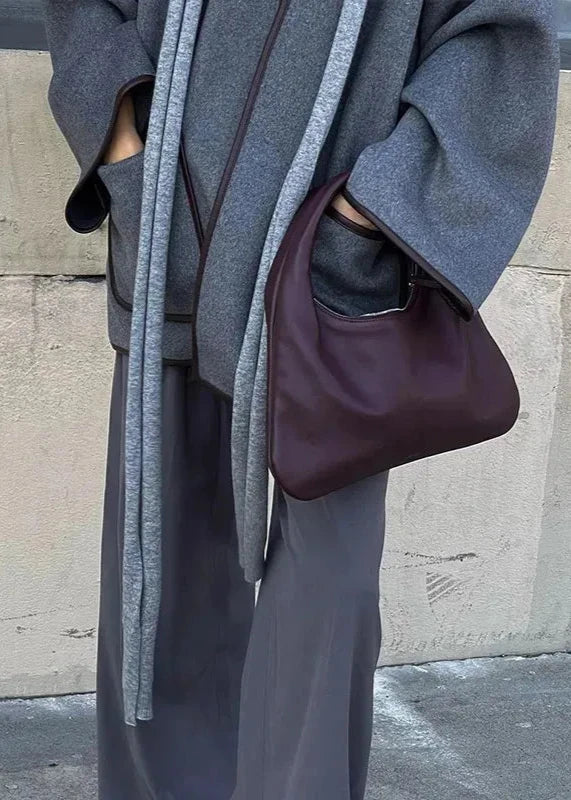 Manteau ceinturé en wrap cendré