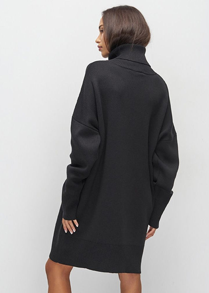 Vestido Suéter de Cuello Alto de Punto Harper – Suéter Oversize de Manga Larga