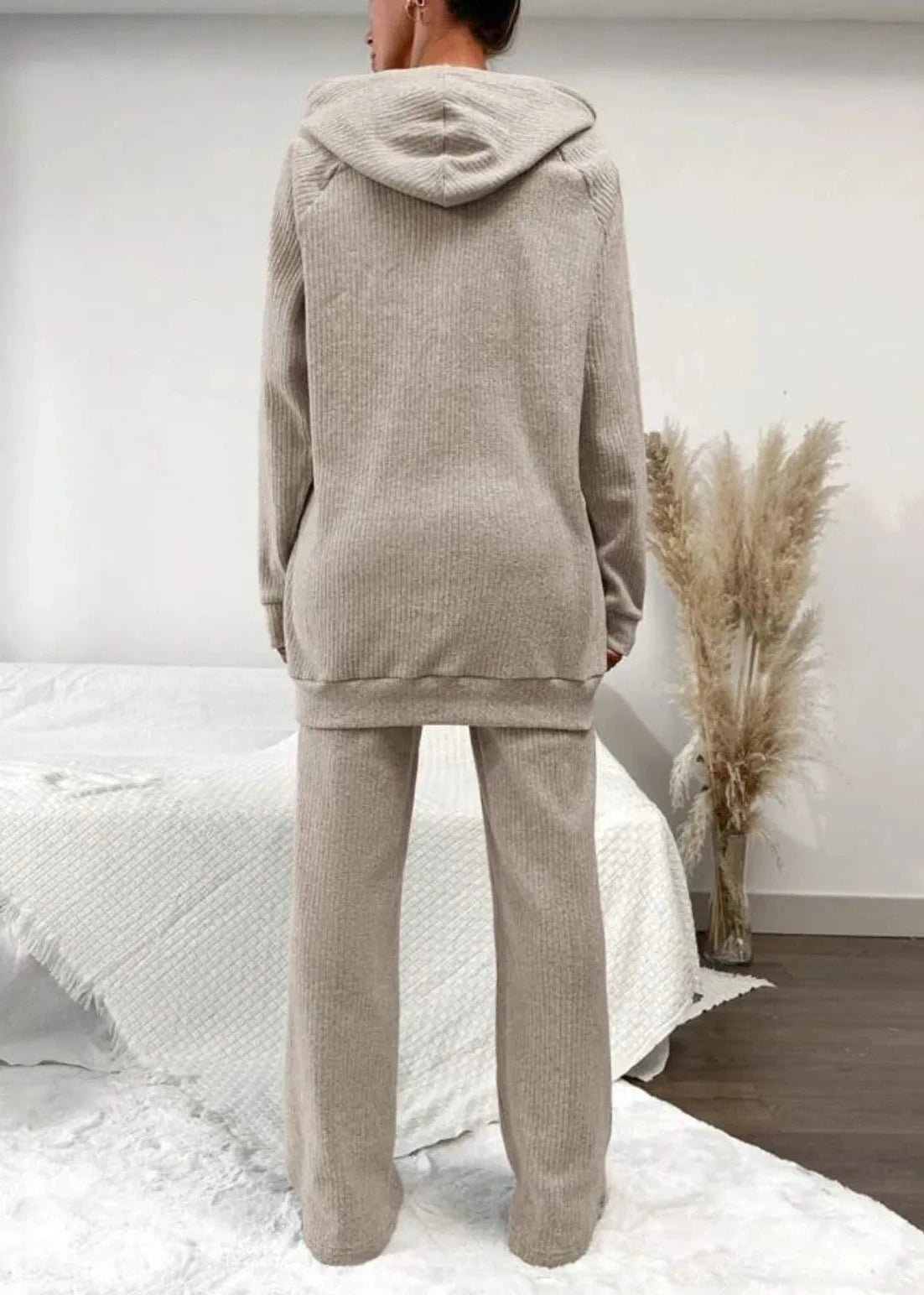 Cashmere Blend Knitted Hooded Lounge Set