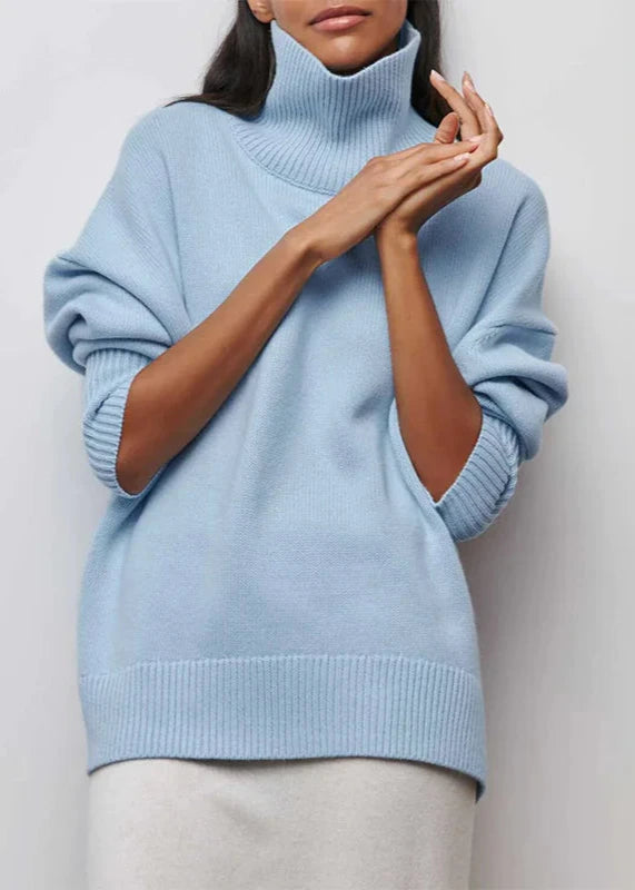 Cozy Chic Turtleneck Pullover - Solid Color Sweater