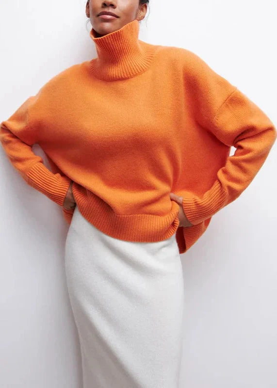 Cozy Chic Turtleneck Pullover - Solid Color Sweater