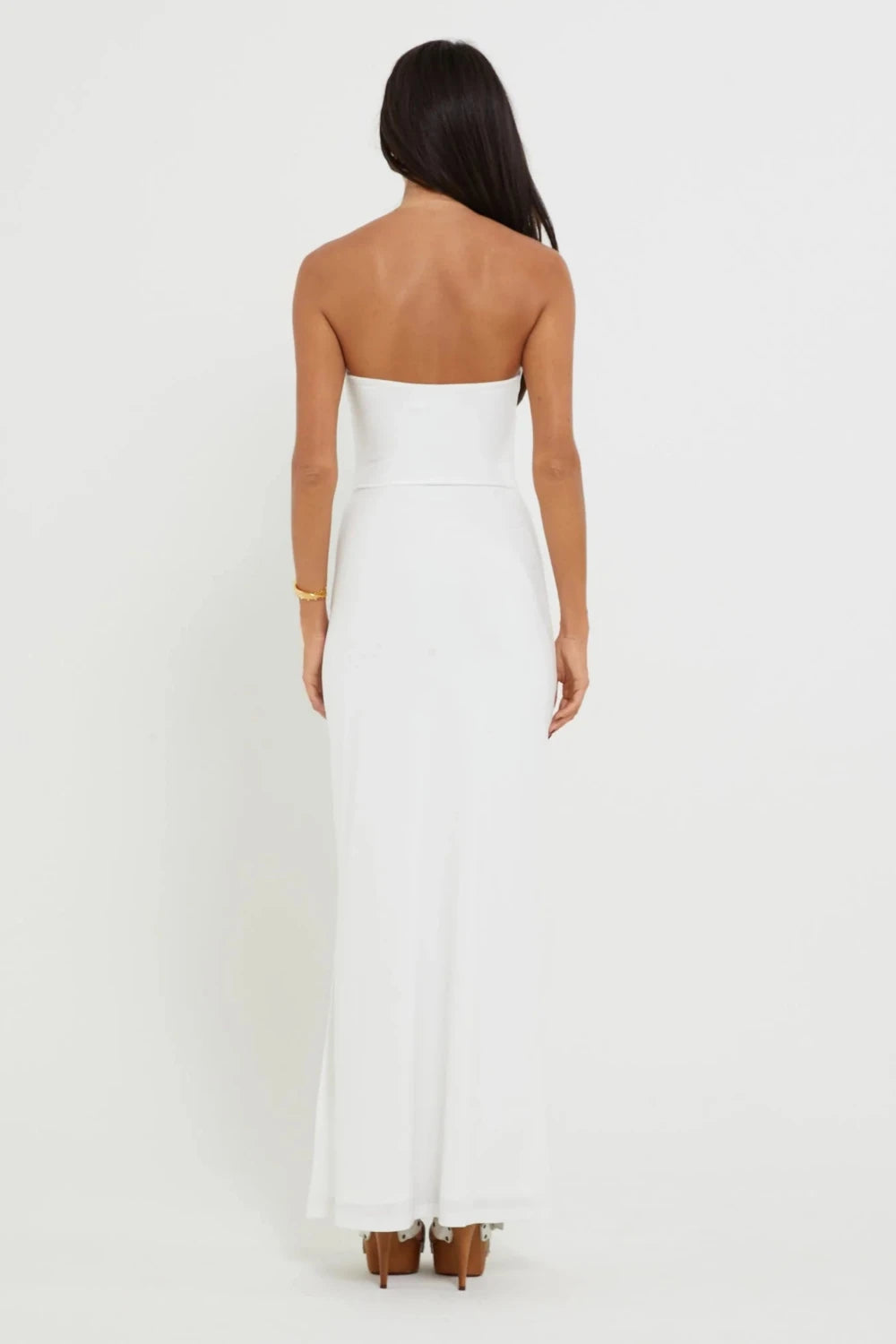 Isla Midnight - Strapless maxi-jurk met uitgesneden mouwen