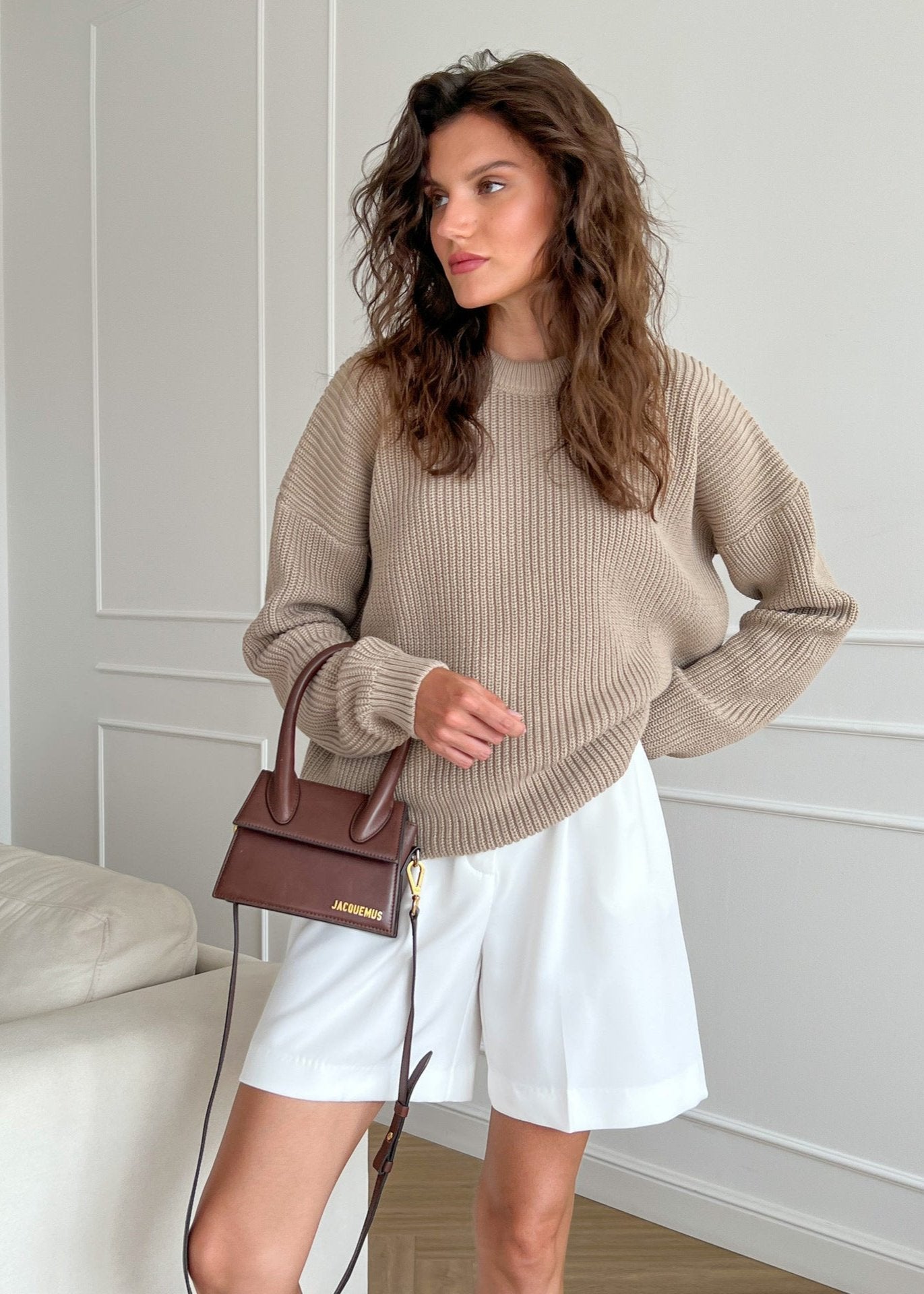 Chic Round Neck Loose Sweater