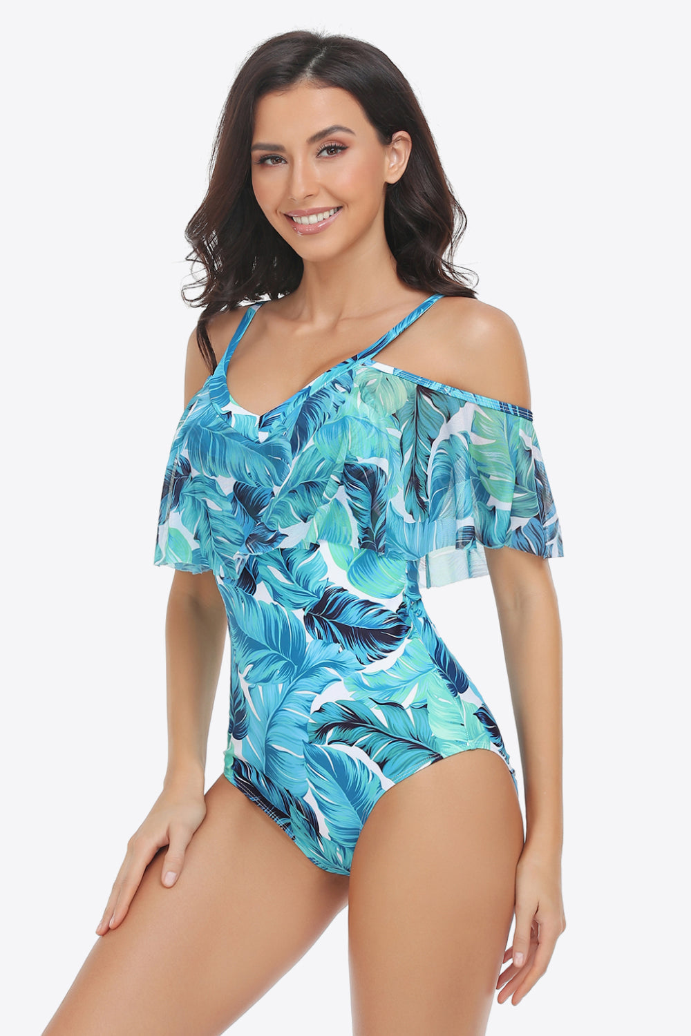 Zelda Botanical Print One-Piece Swimsuit - VibeSoothe