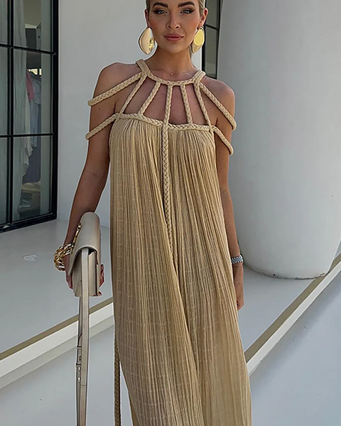 Capri Sunset - Braided Maxi Dress