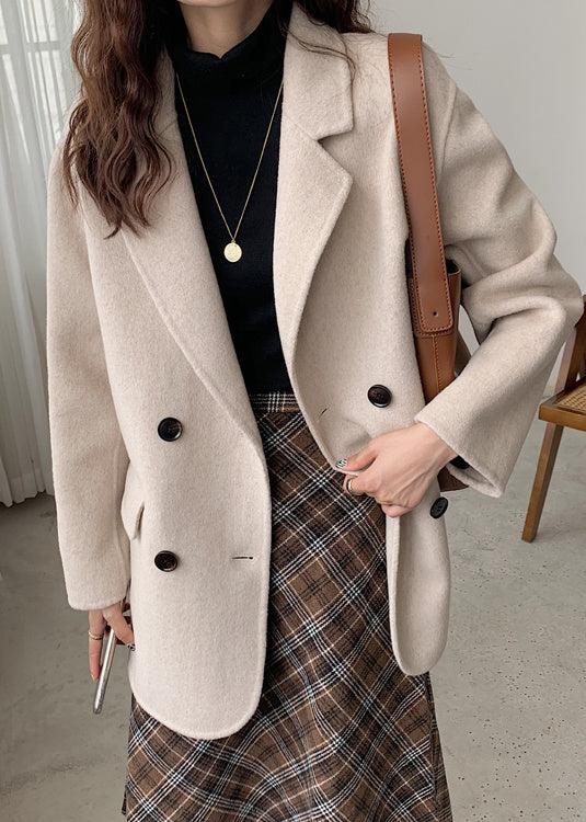 Classic Beige Cashmere Short Coat