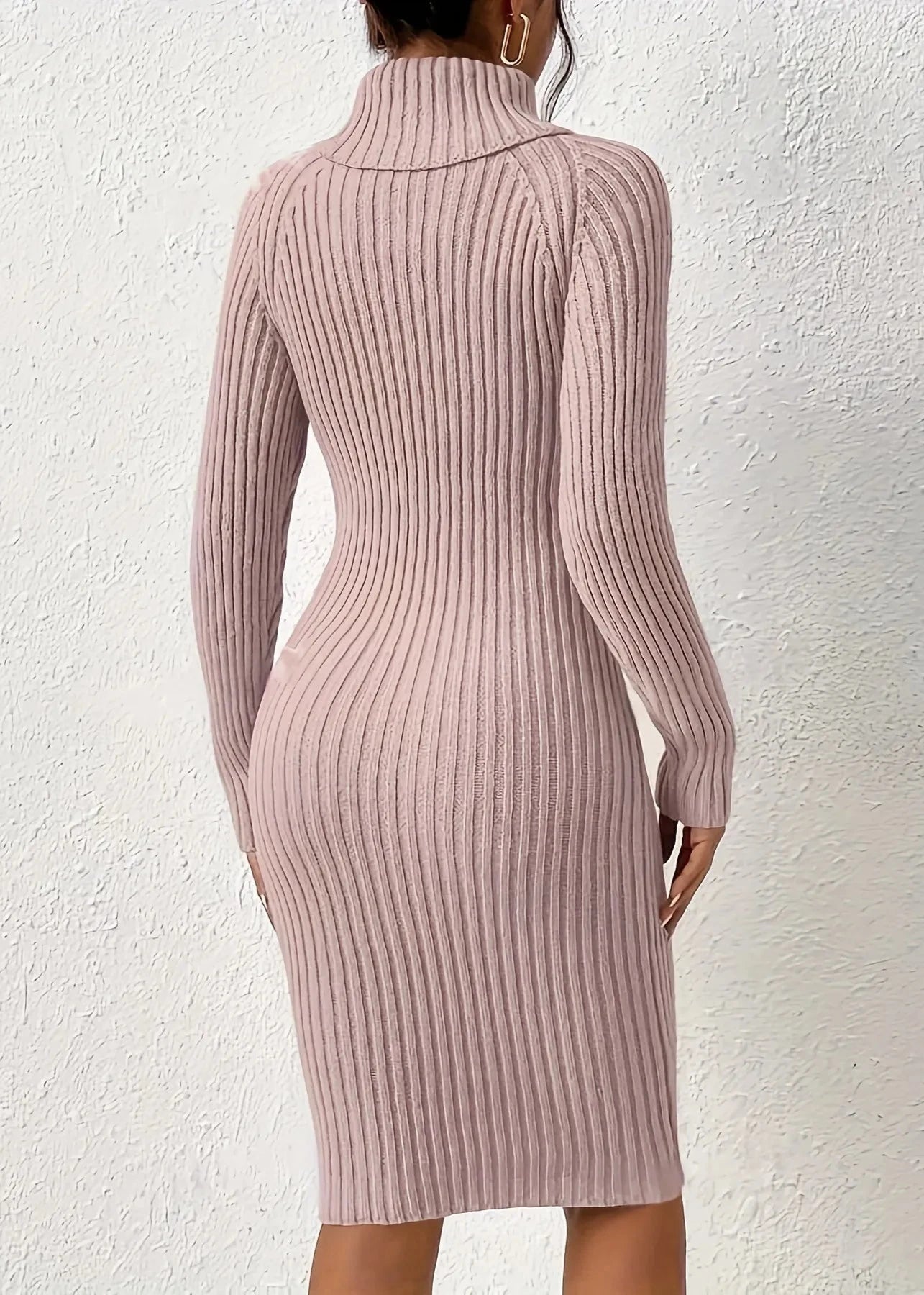 Sophisticated Ribbed Knit Dress