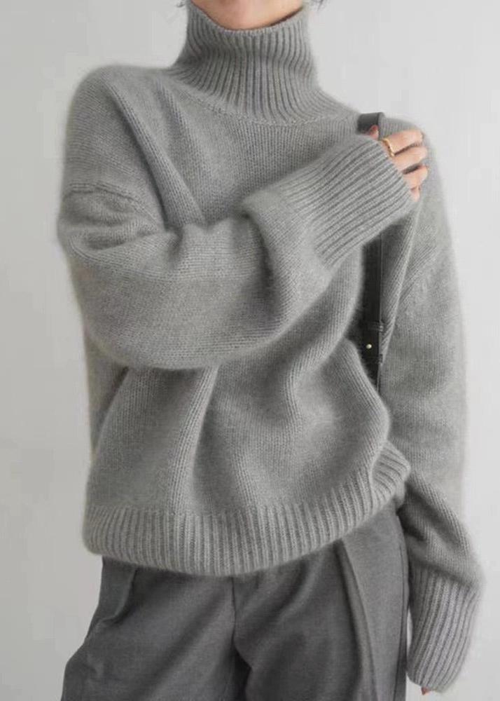 Cozy Grey Turtleneck Sweater - Chic Comfort