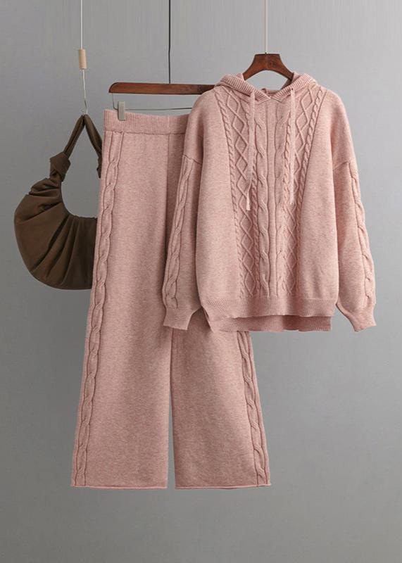 Cozy Cable Knit Hoodie & Pants Lounge Set