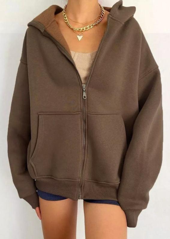 Women's Zipper Hooded Cardigan Coat - VibeSoothe