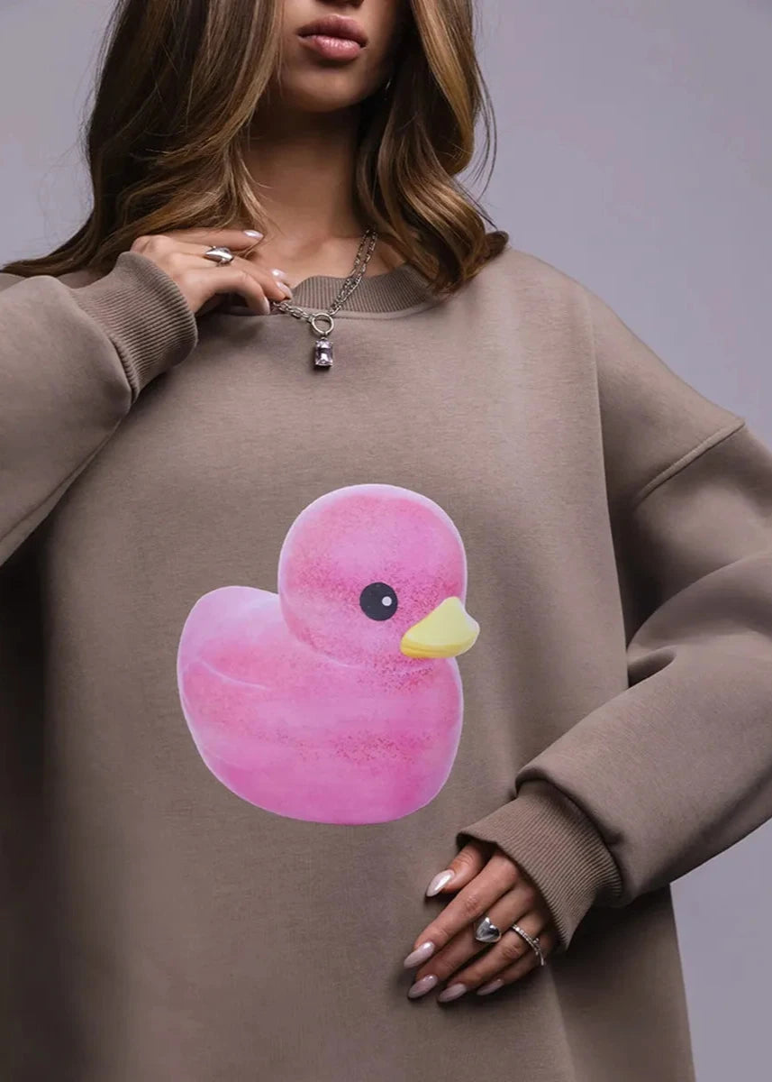 Playful Duck Graphic Sweatshirt