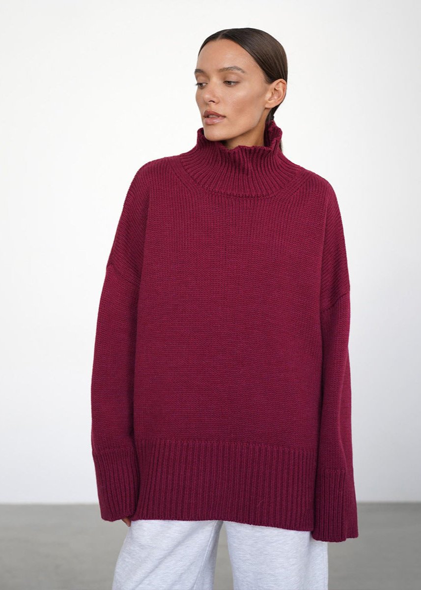 Cozy Solid Turtleneck Sweater