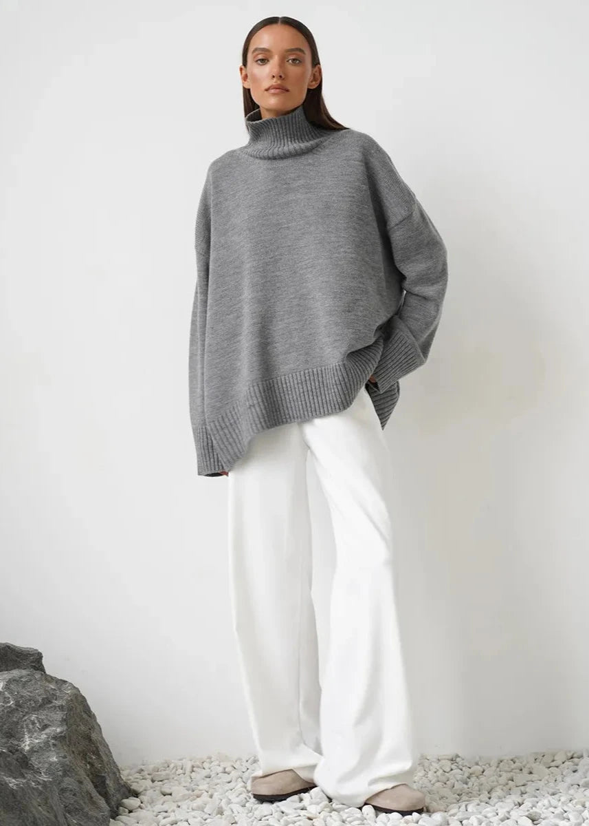 Cozy Solid Turtleneck Sweater