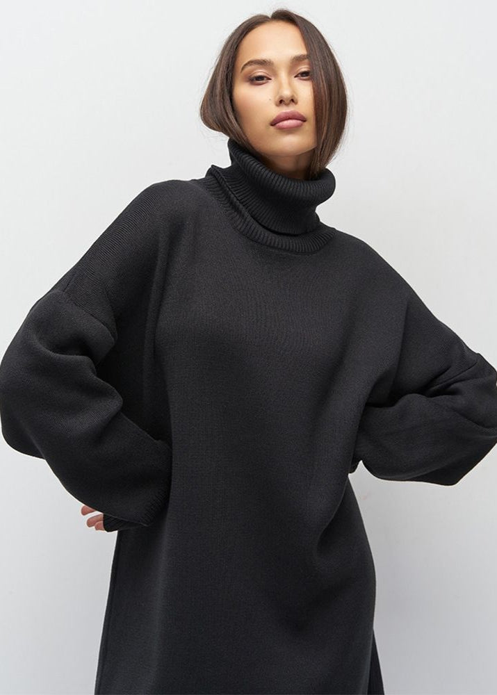 Vestido Suéter de Cuello Alto de Punto Harper – Suéter Oversize de Manga Larga