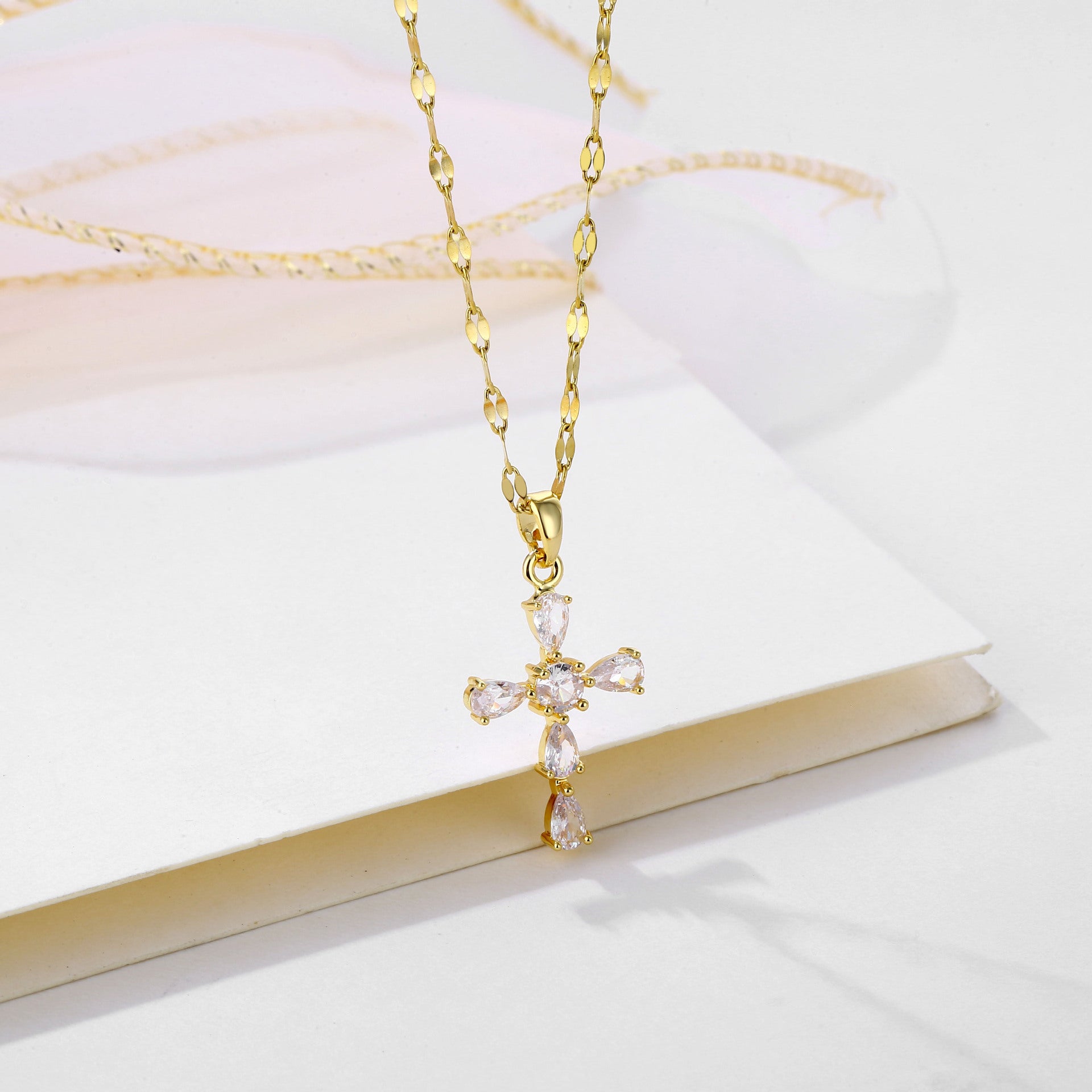 Radiant Cross Pendant Necklace