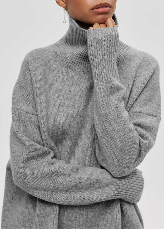 Cozy Chic Turtleneck Pullover - Solid Color Sweater