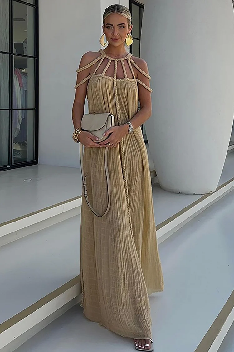 Capri Sunset - Braided Maxi Dress