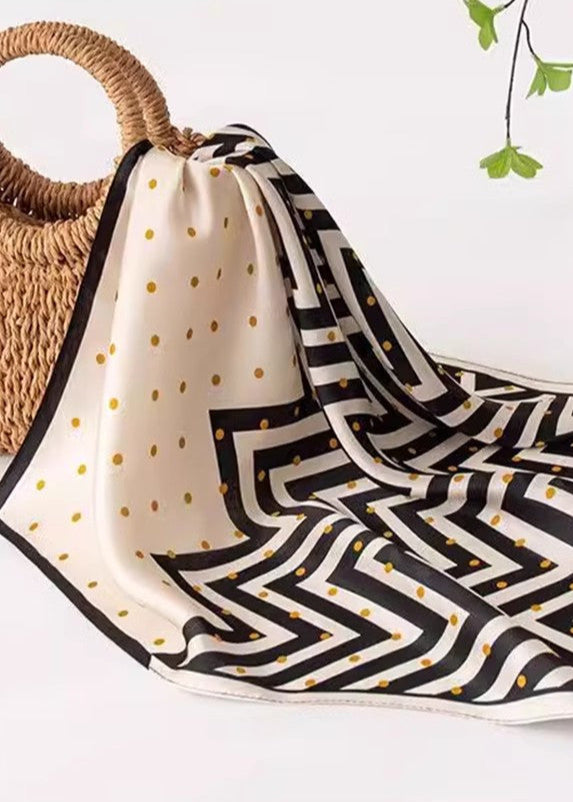 Dotline Charm - 100% Silk Square Scarf 55x55cm