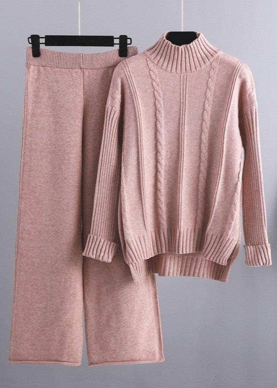 Cozy Chic Mock Neck Sweater & Wide-Leg Pants Set