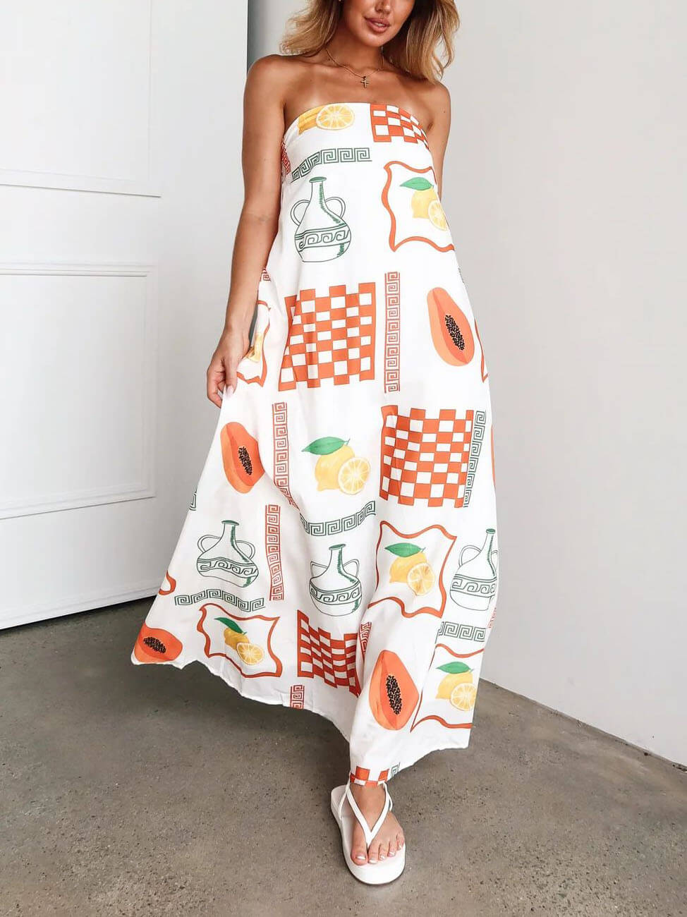 Amara - Printed Maxi Dress - VibeSoothe