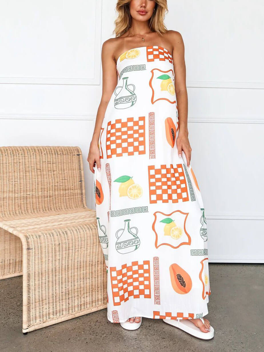 Amara - Printed Maxi Dress - VibeSoothe