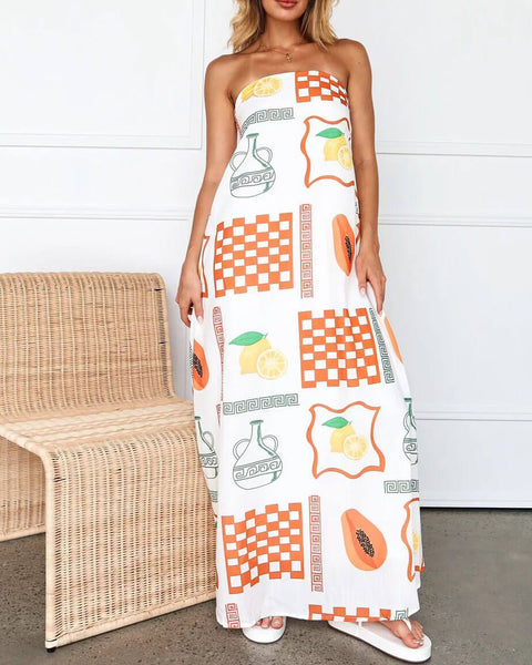 Amara - Printed Maxi Dress - VibeSoothe