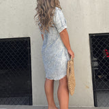 Adelaide - Stonewashed Denim Shirt Dress - VibeSoothe