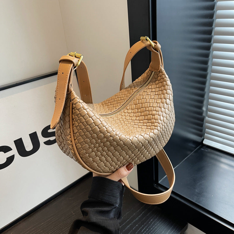 Woven-Style Shoulder Bag - VibeSoothe