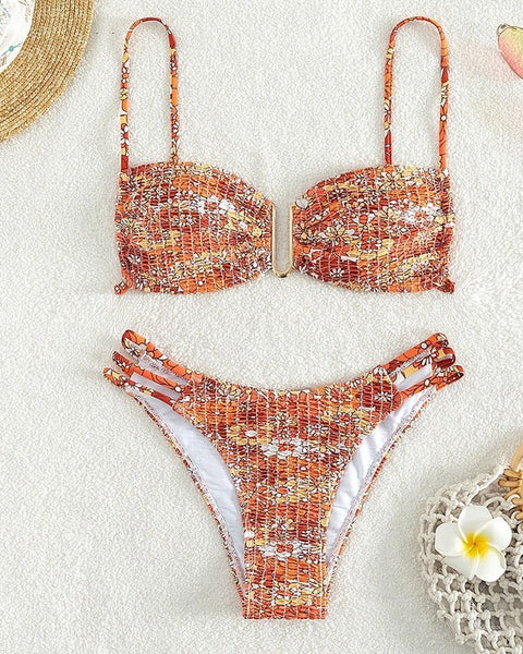 Jasmine Floral Bikini Set - VibeSoothe