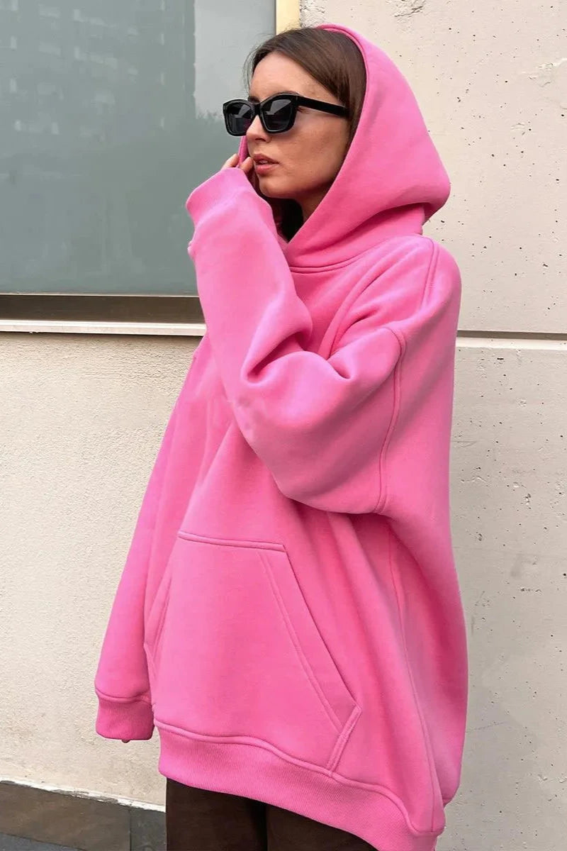 Cozy Oversized Hoodie - Boyfriend Style with Polar Fleece