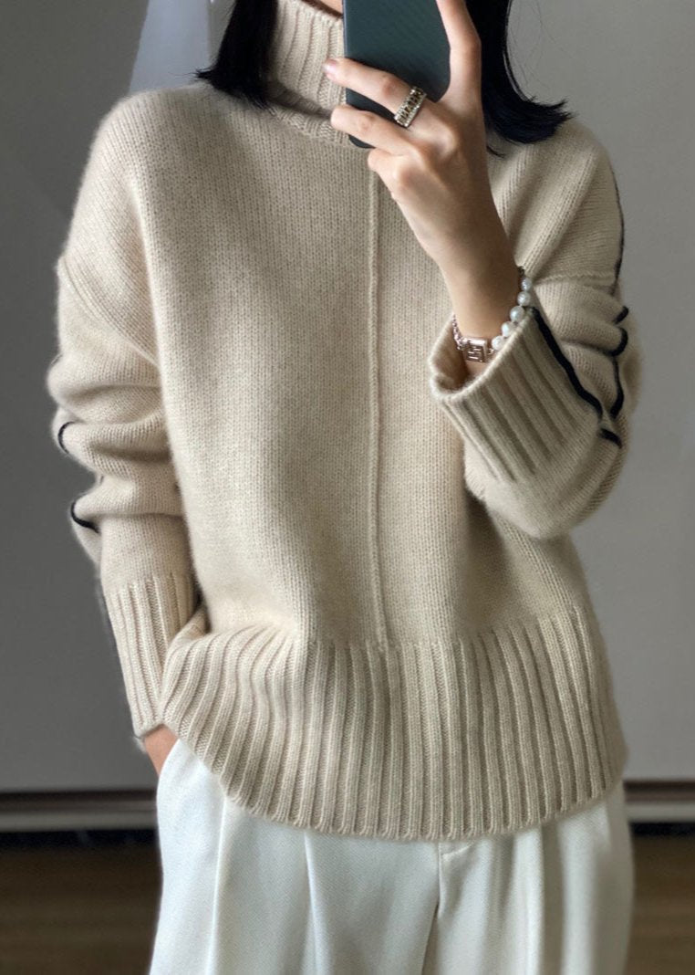 Loose Thickened High Collar Sweater Idle Matching Pure Wool Knit Bottoming Shirt