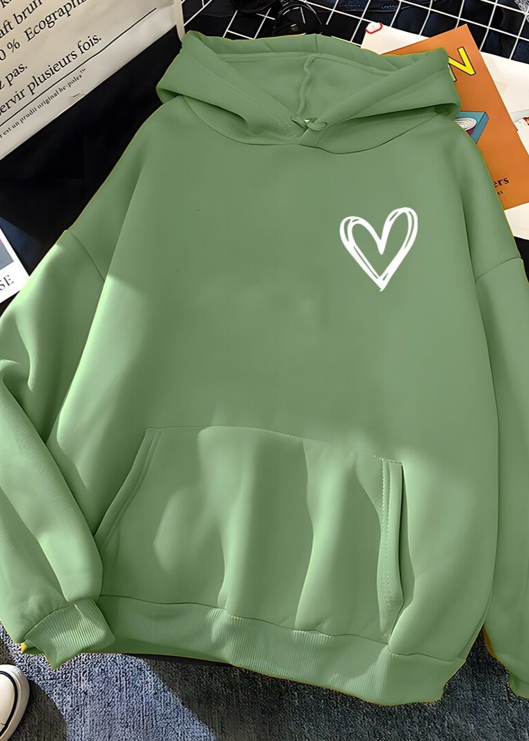 Minimalist Heart Print Hoodie - Unisex Casual Style