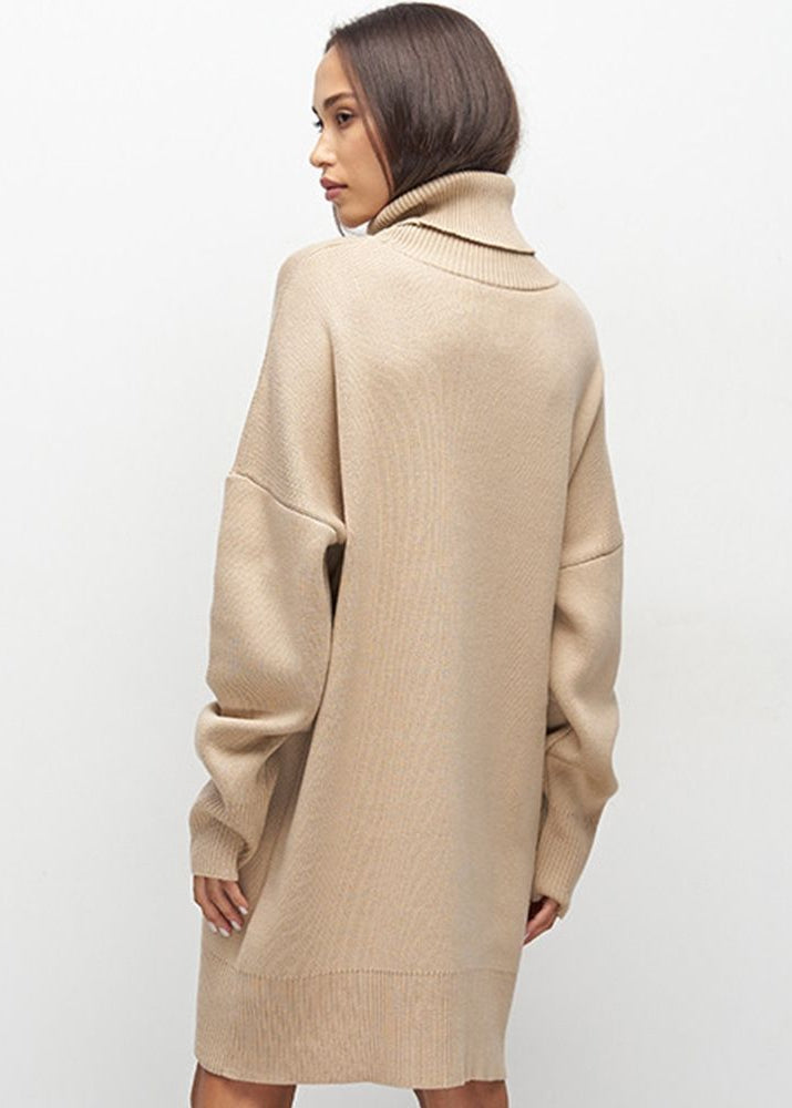 Vestido Suéter de Cuello Alto de Punto Harper – Suéter Oversize de Manga Larga